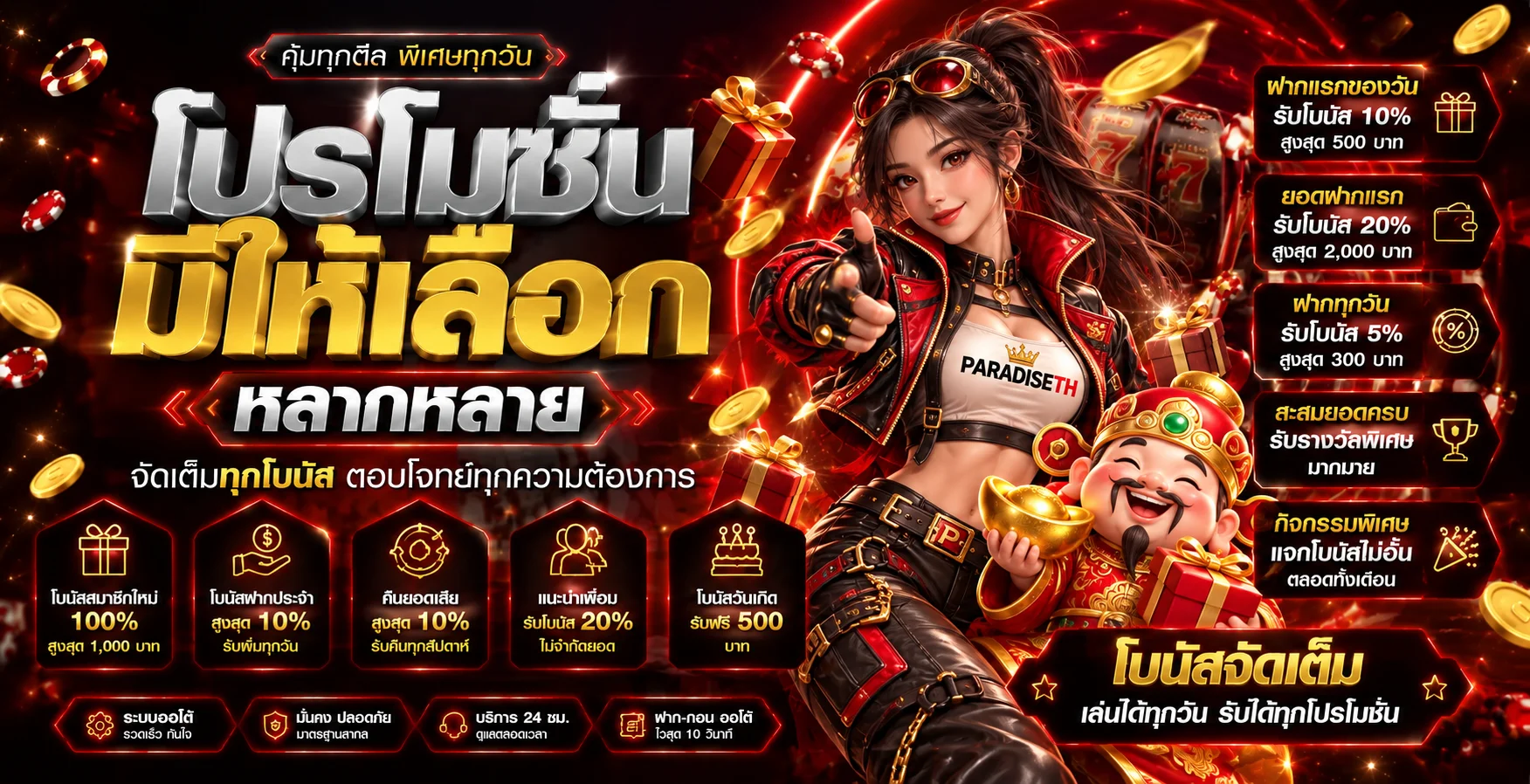 โปรโมชั่น PARADISETH พร้อมภาพประกอบเกม PG Soft